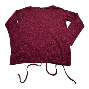Alternative Burgundy Sparkle Knit Long Sleeve Top Women's Size M